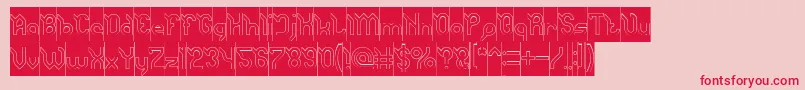 JaguarHollowInverse Font – Red Fonts on Pink Background