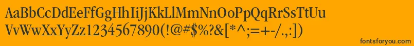 ItcgaramondstdBknarrow-Schriftart – Schwarze Schriften auf orangefarbenem Hintergrund