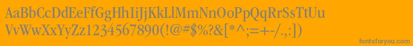 Weitere Informationen zur ItcgaramondstdBknarrow-Schriftart ItcgaramondstdBknarrow-Schriftart – Graue Schriften auf orangefarbenem Hintergrund