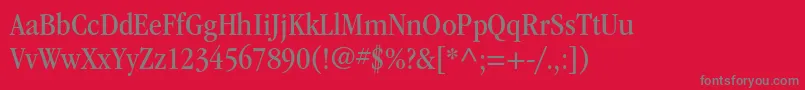 フォントItcgaramondstdBknarrow – 赤い背景に灰色の文字