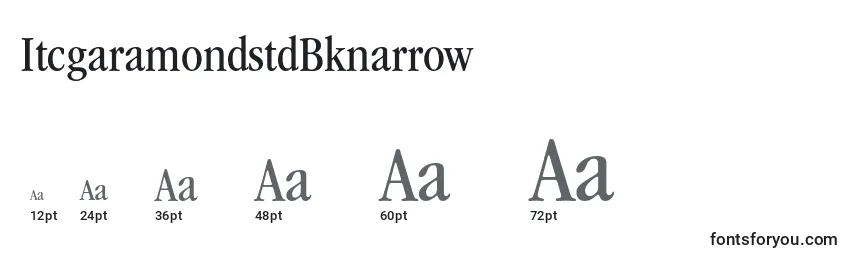 Размеры шрифта ItcgaramondstdBknarrow
