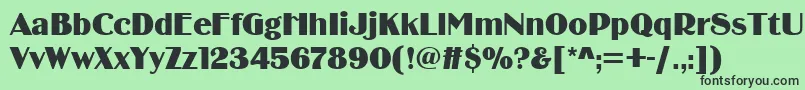 Binnerdee Font – Black Fonts on Green Background