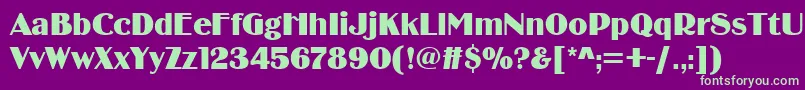 Binnerdee Font – Green Fonts on Purple Background