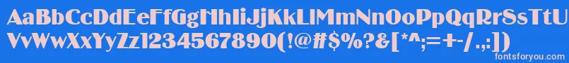 Binnerdee Font – Pink Fonts on Blue Background