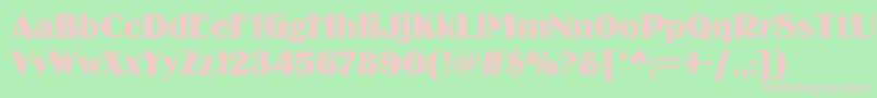 Binnerdee Font – Pink Fonts on Green Background