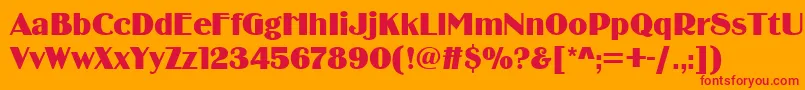 Binnerdee Font – Red Fonts on Orange Background