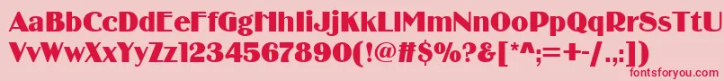Binnerdee Font – Red Fonts on Pink Background