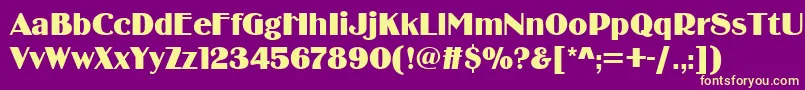 Binnerdee Font – Yellow Fonts on Purple Background