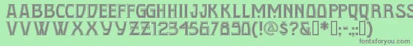 フォントConqn – 緑の背景に灰色の文字