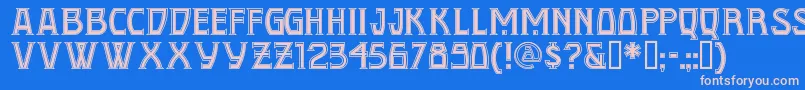 Conqn Font – Pink Fonts on Blue Background