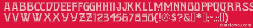 Conqn Font – Pink Fonts on Red Background