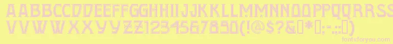 フォントConqn – ピンクのフォント、黄色の背景