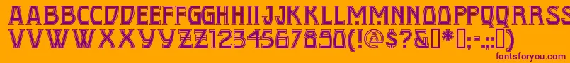 フォントConqn – オレンジの背景に紫のフォント