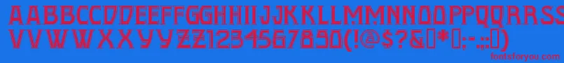 Conqn Font – Red Fonts on Blue Background