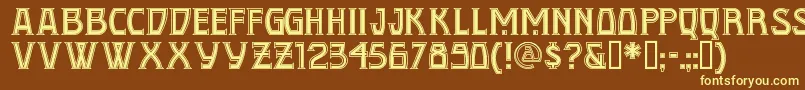 Conqn-fontti – keltaiset fontit ruskealla taustalla