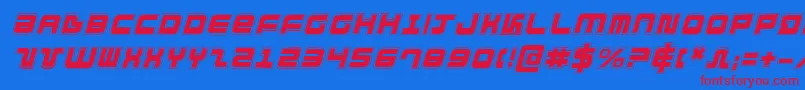 Direktorai-Schriftart – Rote Schriften auf blauem Hintergrund