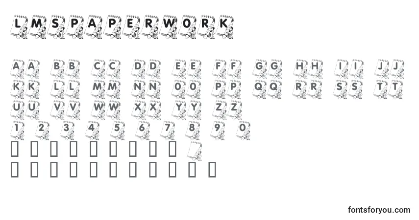 Шрифт LmsPaperWork – алфавит, цифры, специальные символы