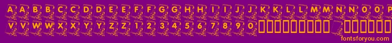 LmsPaperWork Font – Orange Fonts on Purple Background