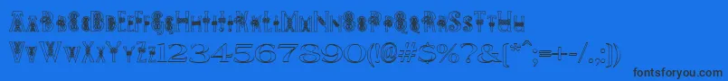 PeesCelticOutline-Schriftart – Schwarze Schriften auf blauem Hintergrund