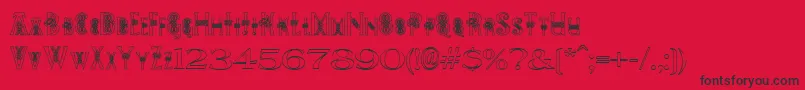 PeesCelticOutline Font – Black Fonts on Red Background