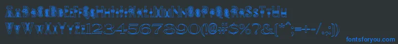 PeesCelticOutline Font – Blue Fonts on Black Background