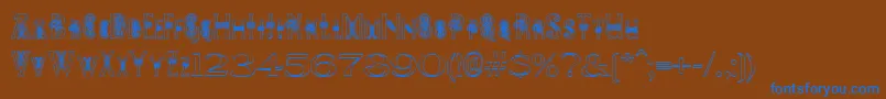 PeesCelticOutline Font – Blue Fonts on Brown Background