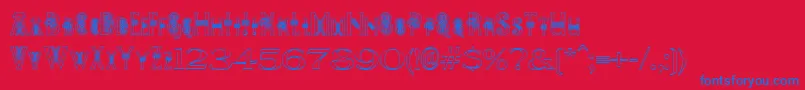 PeesCelticOutline Font – Blue Fonts on Red Background