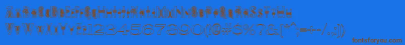 PeesCelticOutline Font – Brown Fonts on Blue Background
