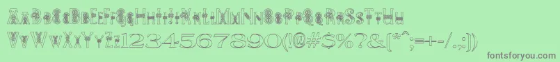 PeesCelticOutline Font – Gray Fonts on Green Background