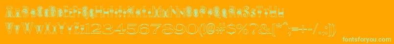 PeesCelticOutline Font – Green Fonts on Orange Background