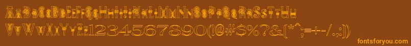 PeesCelticOutline Font – Orange Fonts on Brown Background