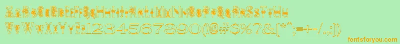 PeesCelticOutline Font – Orange Fonts on Green Background