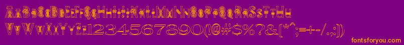 PeesCelticOutline Font – Orange Fonts on Purple Background
