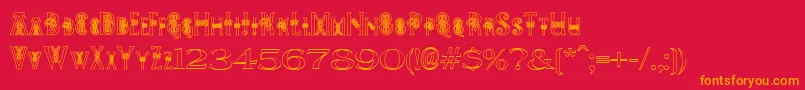 PeesCelticOutline Font – Orange Fonts on Red Background