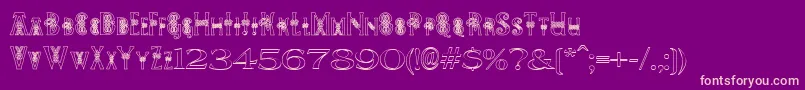 PeesCelticOutline Font – Pink Fonts on Purple Background
