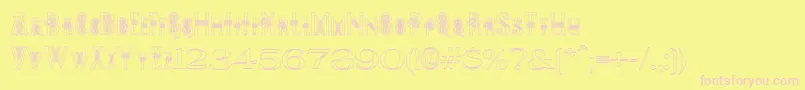 PeesCelticOutline Font – Pink Fonts on Yellow Background