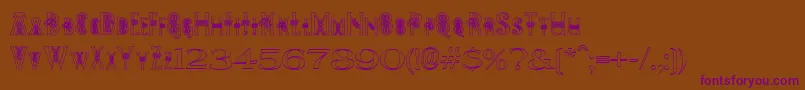 PeesCelticOutline Font – Purple Fonts on Brown Background