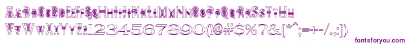 PeesCelticOutline Font – Purple Fonts on White Background