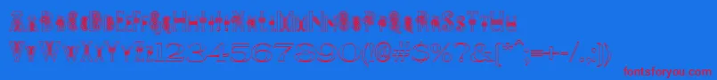 PeesCelticOutline Font – Red Fonts on Blue Background