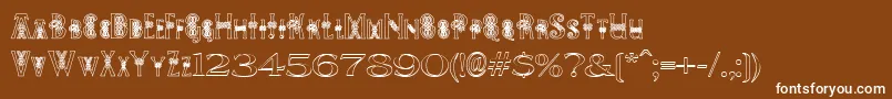 PeesCelticOutline Font – White Fonts on Brown Background