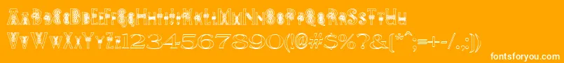 PeesCelticOutline Font – White Fonts on Orange Background
