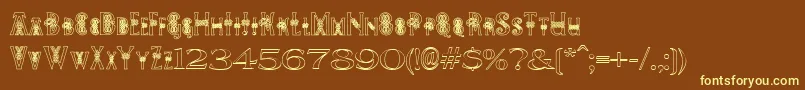 PeesCelticOutline Font – Yellow Fonts on Brown Background