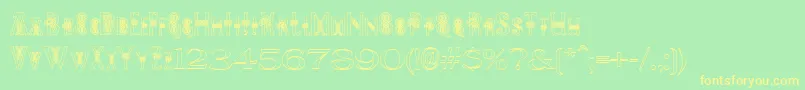 PeesCelticOutline Font – Yellow Fonts on Green Background