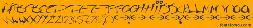 Fonte Thegf – fontes pretas em um fundo laranja