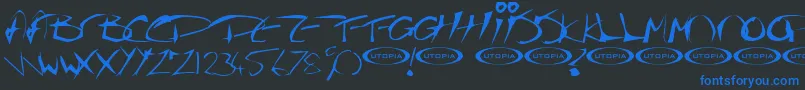 Fonte Thegf – fontes azuis em um fundo preto
