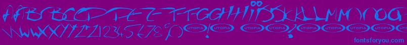 Fonte Thegf – fontes azuis em um fundo violeta