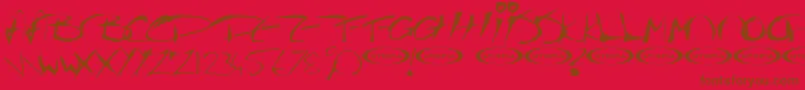 Fonte Thegf – fontes marrons em um fundo vermelho