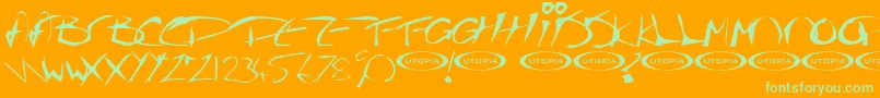 Thegf Font – Green Fonts on Orange Background