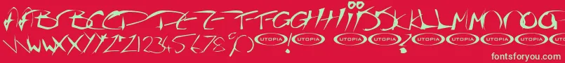 Thegf Font – Green Fonts on Red Background