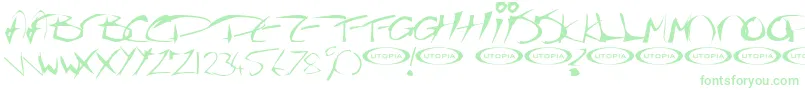 Thegf Font – Green Fonts on White Background